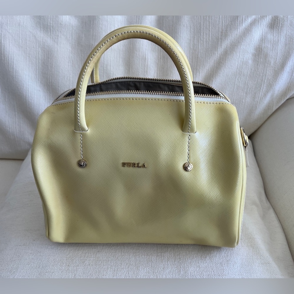 Furla Lemon Satchel cute small used once small spot on one side should wipe off